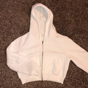 NWOT White Zip-Up Hoodie